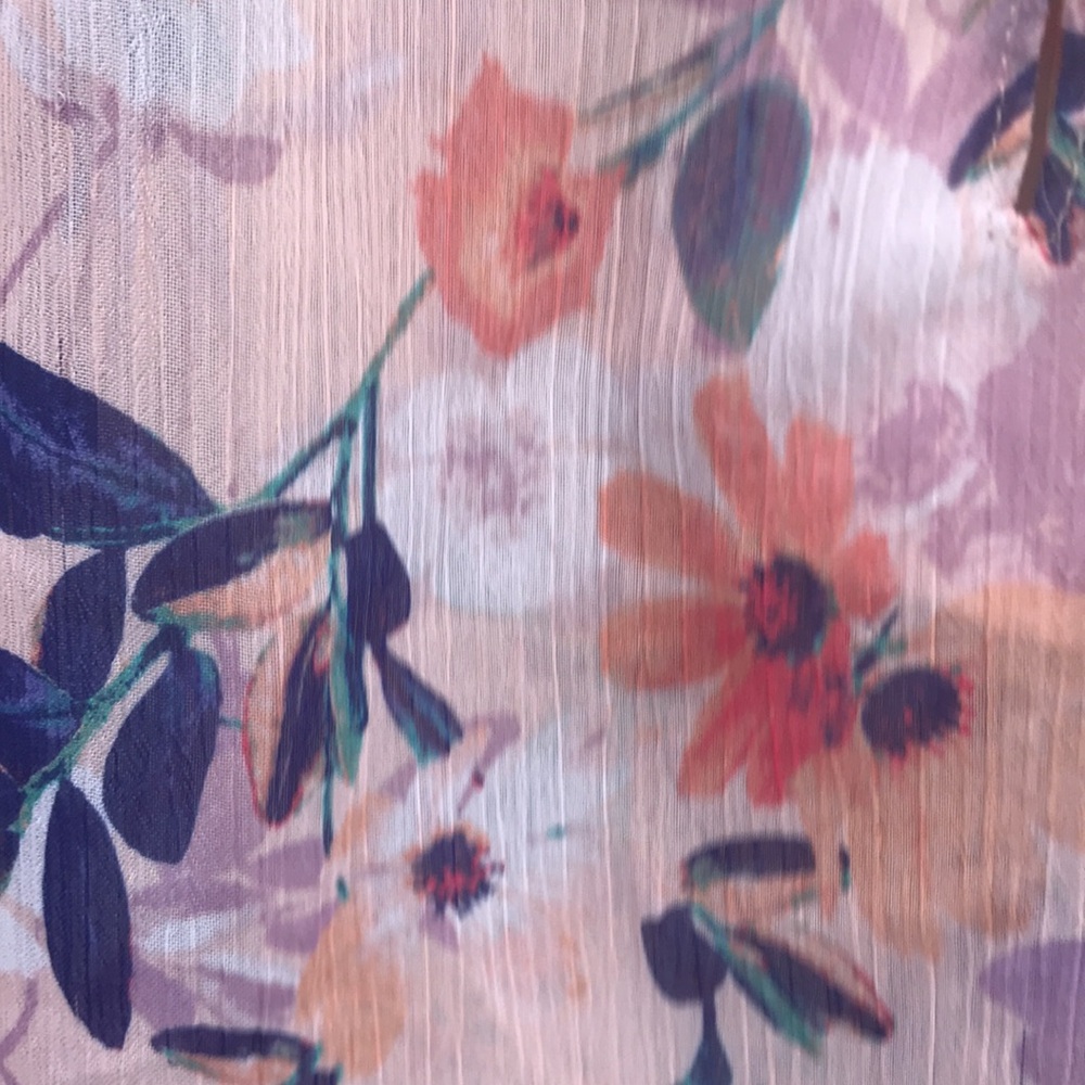 Liz Claiborne Floral Sleeveless Sheer Top - Picture 9 of 9